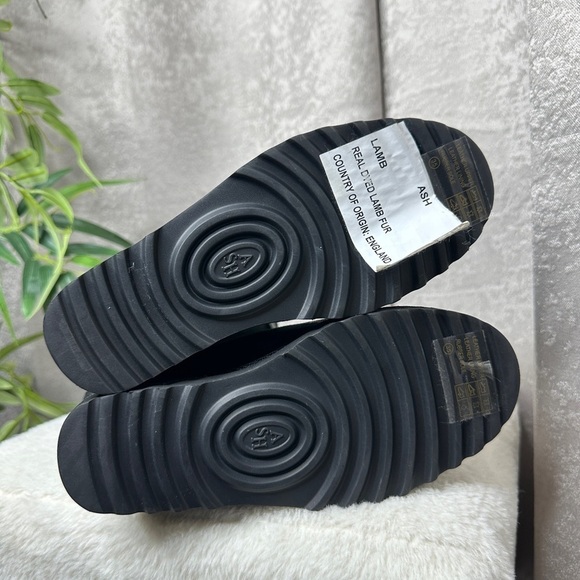 NEW ASH Yorki 100% Lamb Fur Wedge Leather Boots Black Women’s Sz EU 35 - Picture 7 of 11